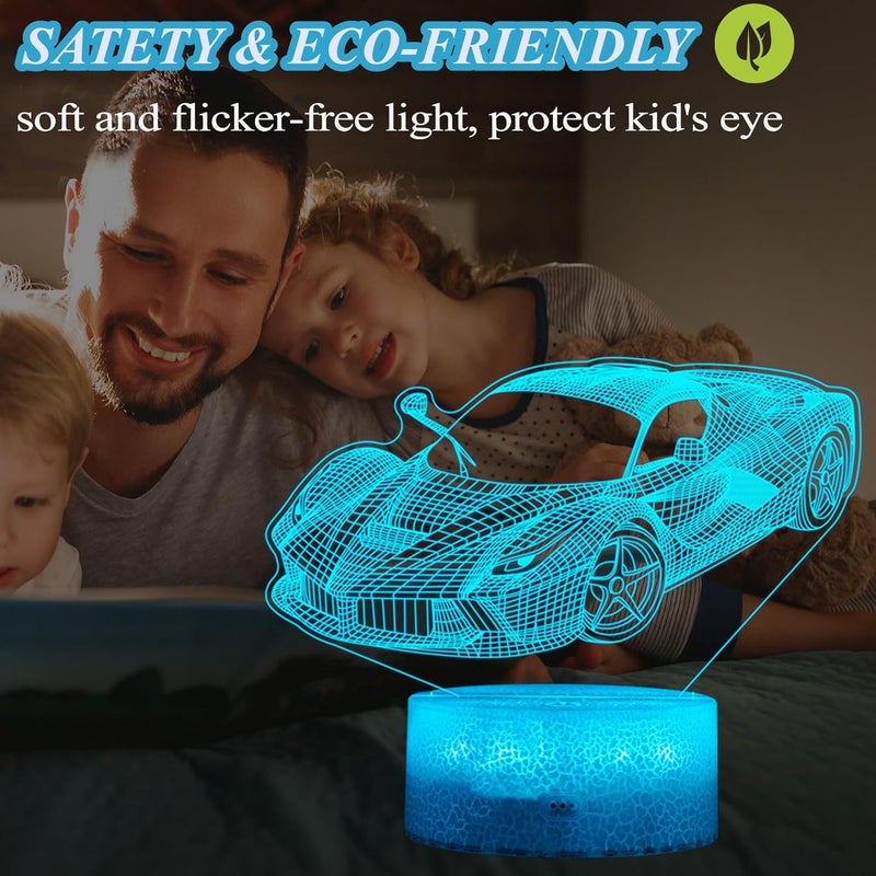 Posshe Car Gifts for Men, Racing Vehicle Night Light with Remote Control, 16 Colors Changing, Timer, RGB Flashing Mode and Dimmable, Cool Gifts for Boys Christmas Decor - Image 4